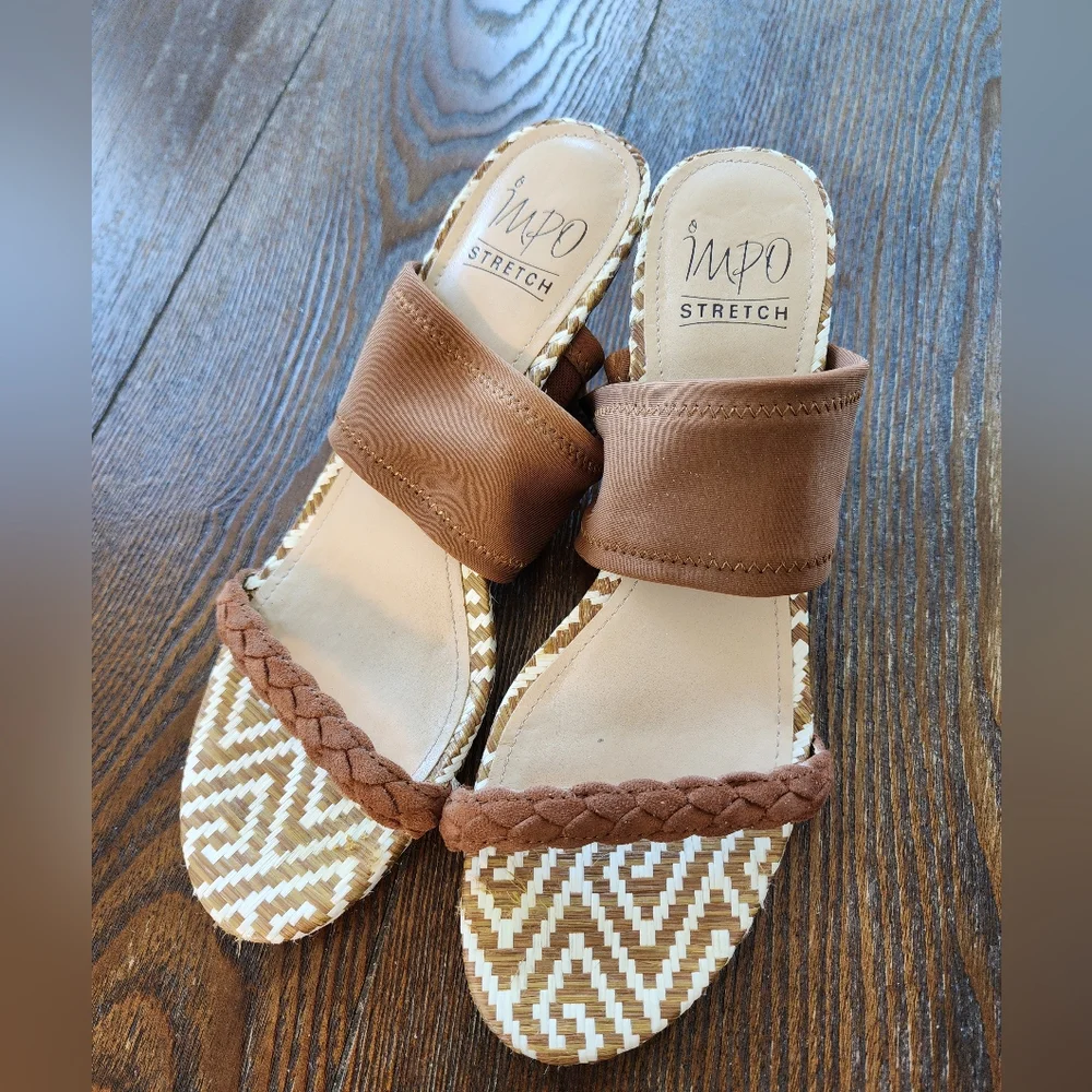 Impo Stretch Brown Sandal pumps Women's size 8.5us - Picture 2 of 6